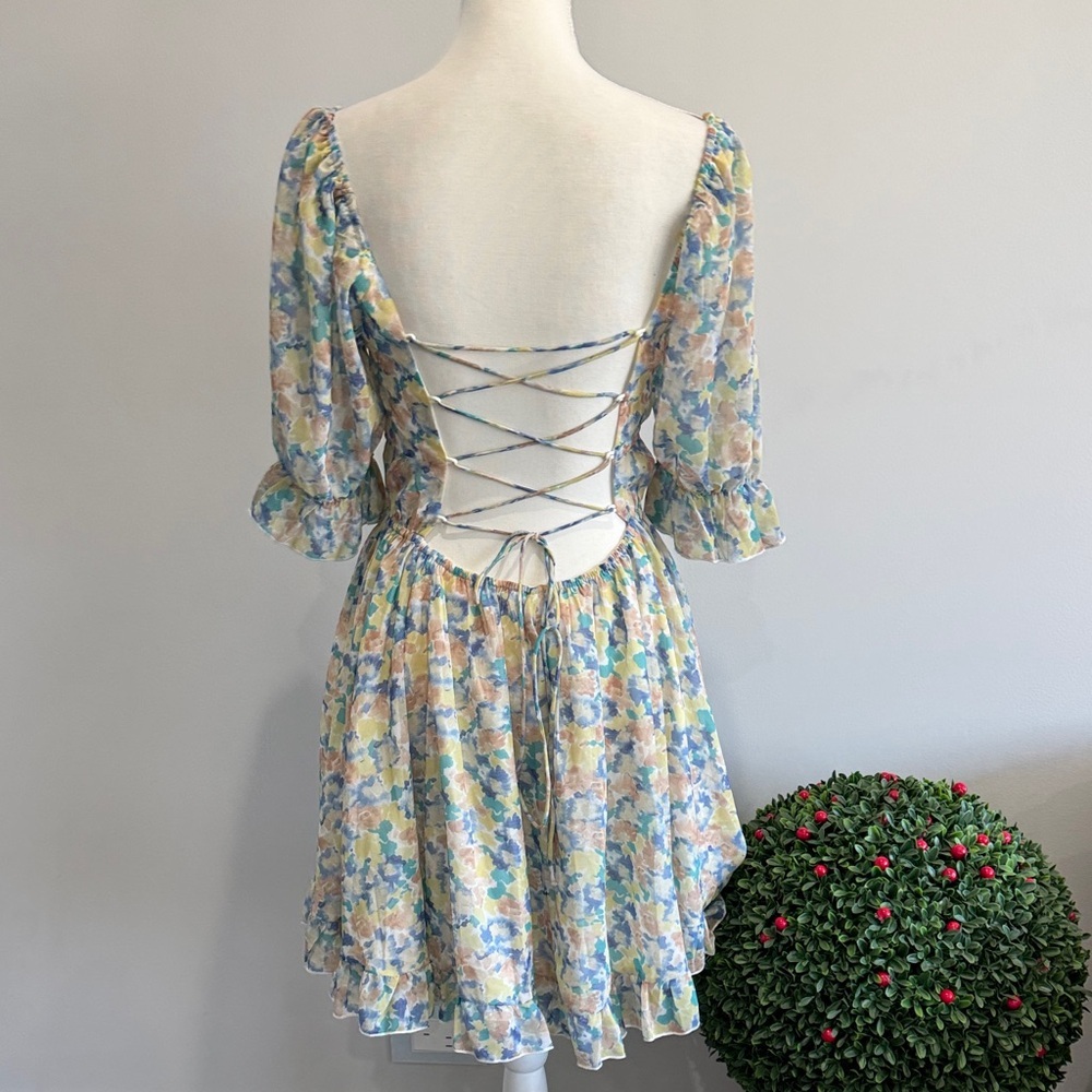 Urban Outfitters Kiss The Sky Printed Strappy-Back Mini Dress Sz XL - Picture 5 of 8
